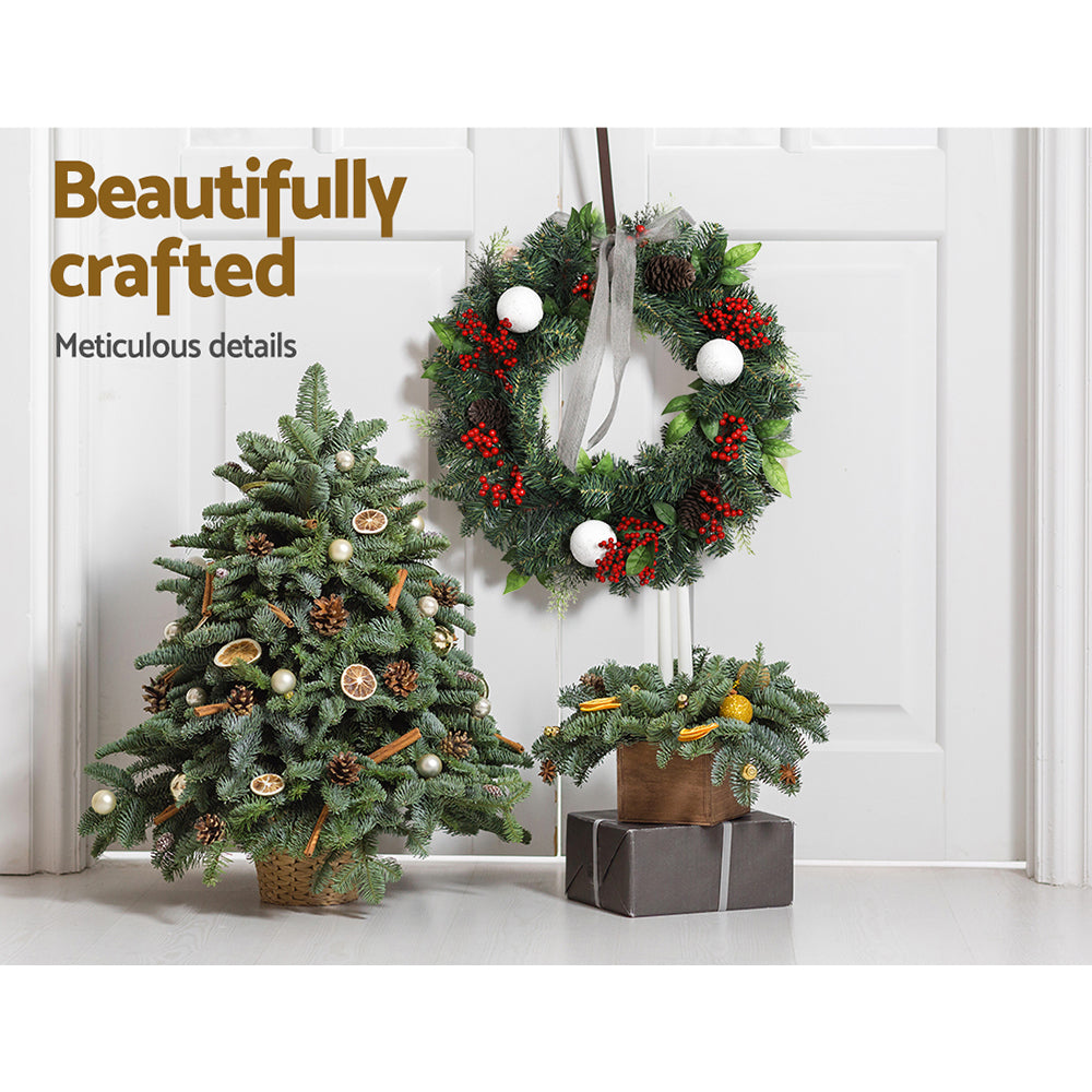 Jingle Jollys 2FT 60CM Christmas Wreath with Decor Xmas Tree Decoration Tristar Online