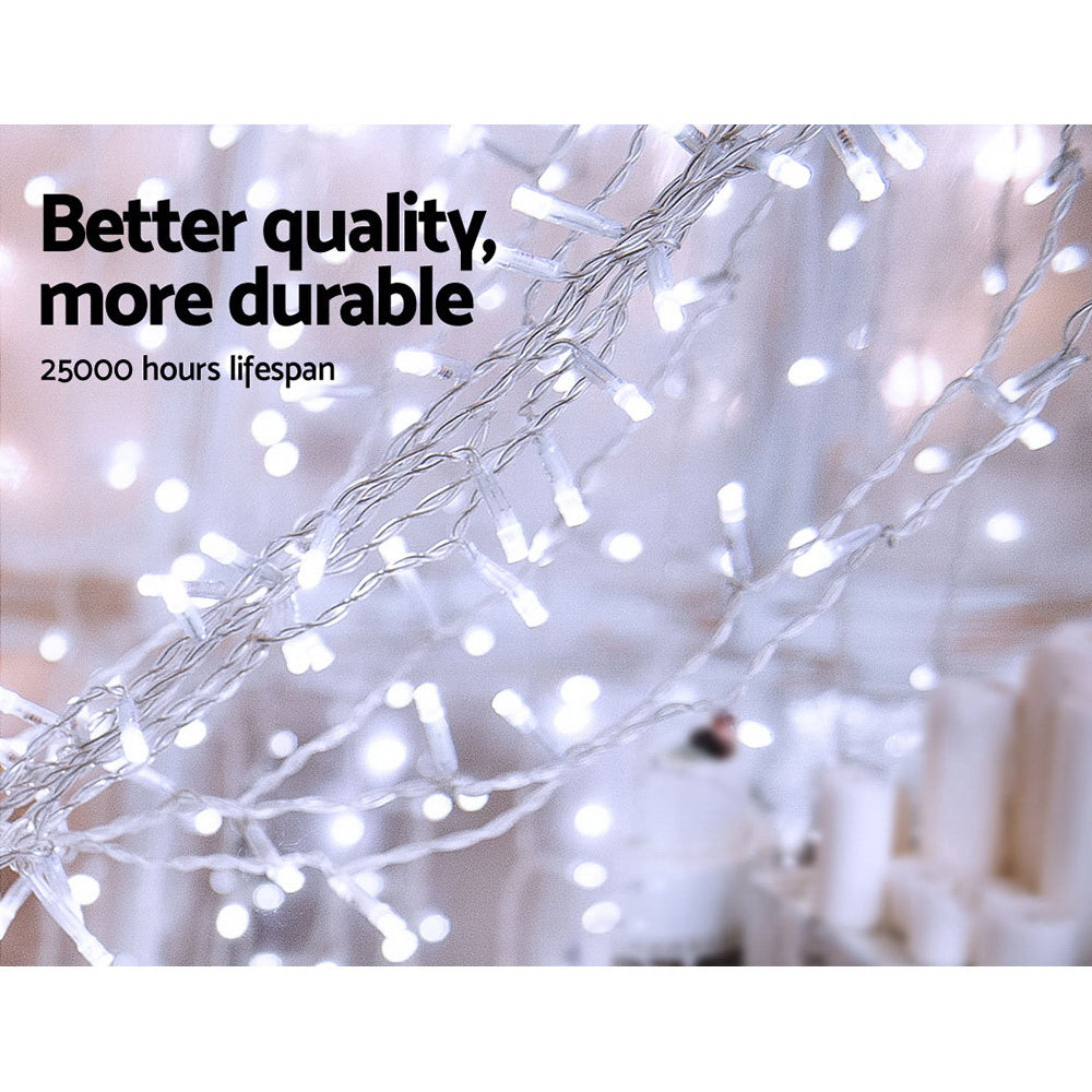 Jingle Jollys 6X3M Christmas Curtain Fairy Lights String 600LED Party Wedding CW Tristar Online