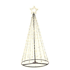 Jingle Jollys 2.1M Christmas Tree LED Lights Solar-powered Xmas Fibre Optic Warm White Tristar Online