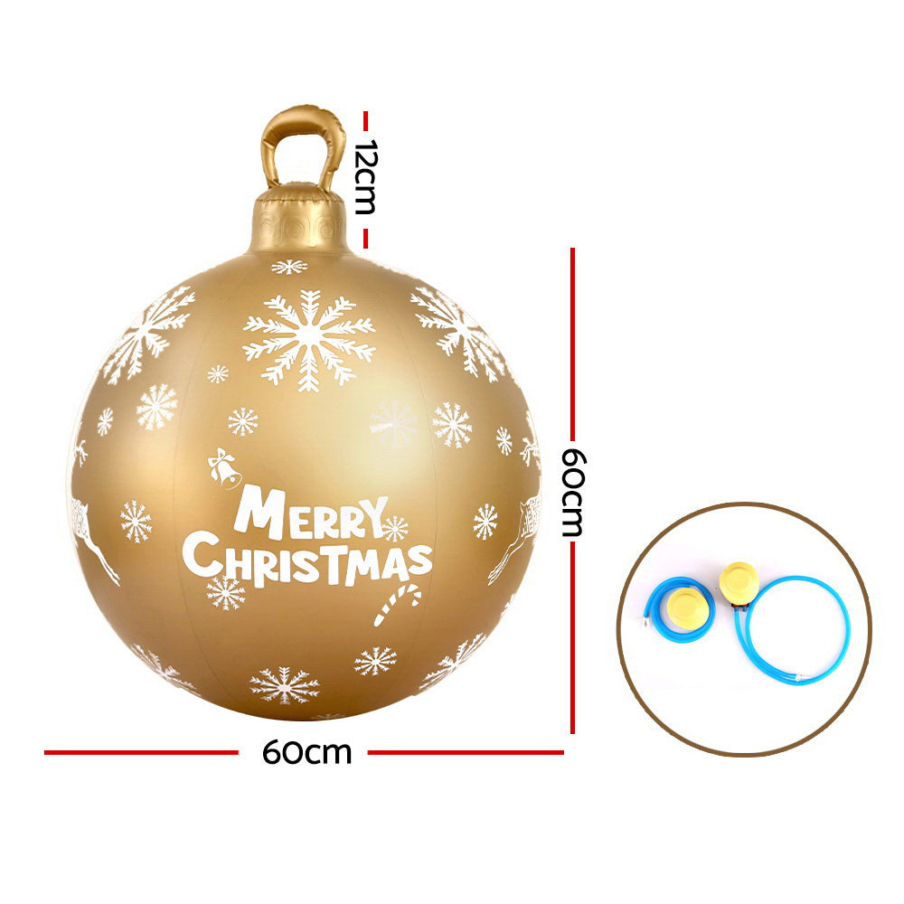 Jingle Jollys Christmas Inflatable Ball 60cm Decoration Giant Bauble Gold Tristar Online