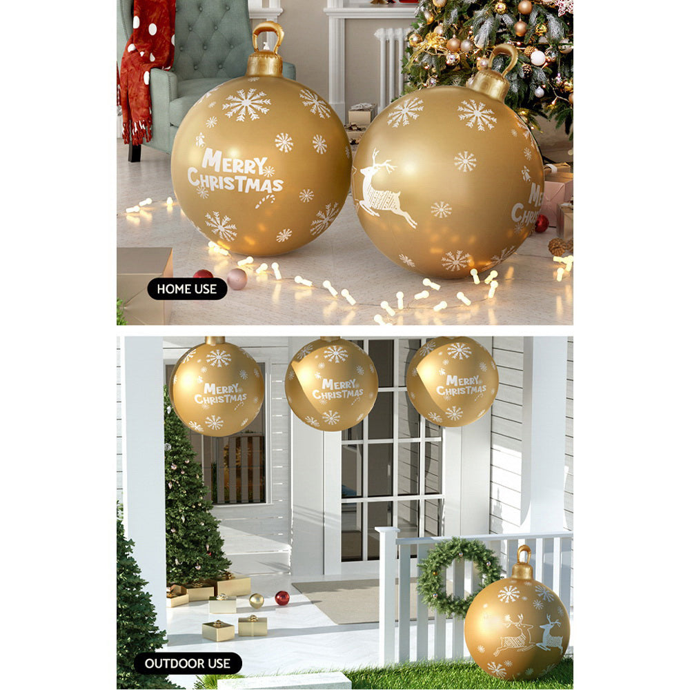 Jingle Jollys Christmas Inflatable Ball 60cm Decoration Giant Bauble Gold Tristar Online