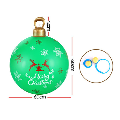 Jingle Jollys Christmas Inflatable Ball 60cm Decoration Giant Bauble Green Tristar Online
