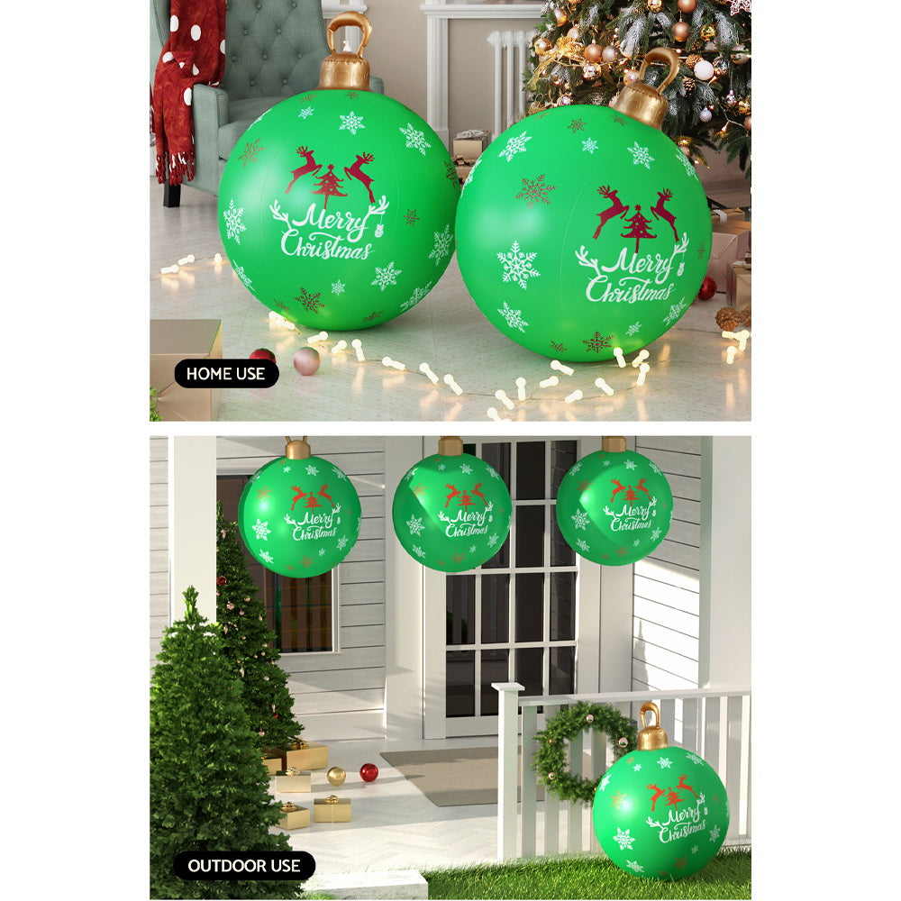 Jingle Jollys Christmas Inflatable Ball 60cm Decoration Giant Bauble Green Tristar Online