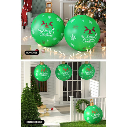 Jingle Jollys Christmas Inflatable Ball 60cm Decoration Giant Bauble Green Tristar Online