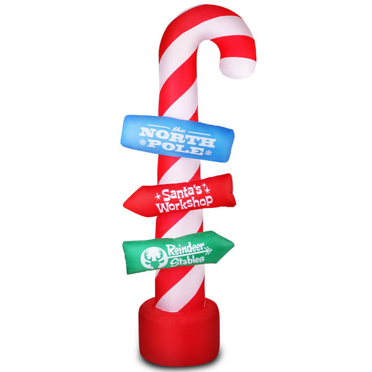 Jingle Jollys Christmas Inflatable Candy Pole 2.4M Lights Outdoor Decorations Tristar Online