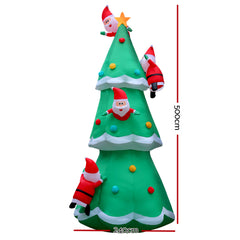 Jingle Jollys Christmas Inflatable Santa Tree 5M Outdoor Xmas Decorations Lights Tristar Online