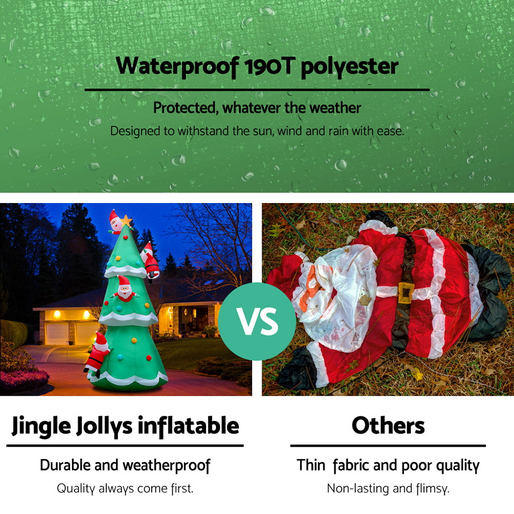 Jingle Jollys Christmas Inflatable Santa Tree 5M Outdoor Xmas Decorations Lights Tristar Online