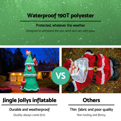 Jingle Jollys Christmas Inflatable Santa Tree 5M Outdoor Xmas Decorations Lights Tristar Online