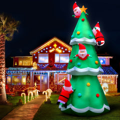 Jingle Jollys Christmas Inflatable Santa Tree 5M Outdoor Xmas Decorations Lights Tristar Online