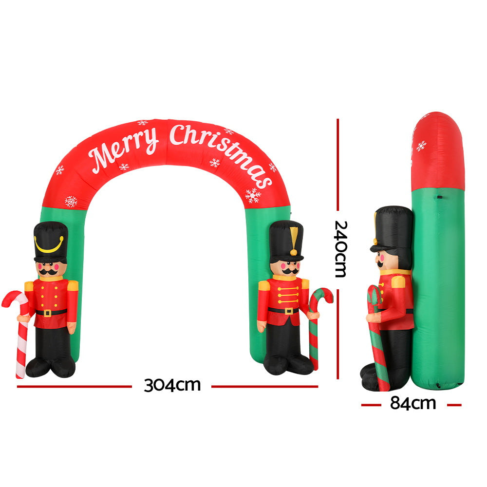 Jingle Jollys Christmas Inflatable Nutcracker Archway 3M Outdoor Decorations Tristar Online
