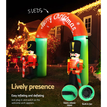 Jingle Jollys Christmas Inflatable Nutcracker Archway 3M Outdoor Decorations Tristar Online