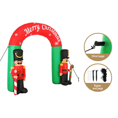 Jingle Jollys Christmas Inflatable Nutcracker Archway 3M Outdoor Decorations Tristar Online