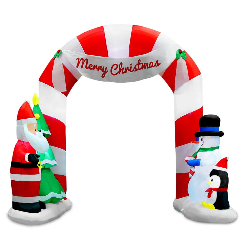 Jingle Jollys Christmas Inflatable Santa Archway 3M Outdoor Decorations Lights Tristar Online