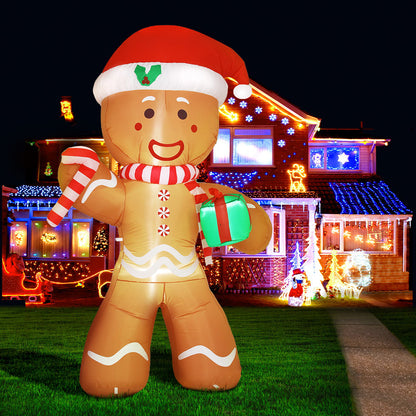 Jingle Jollys Christmas Inflatable Bear Doll 2.4M Outdoor Decorations Lights Tristar Online
