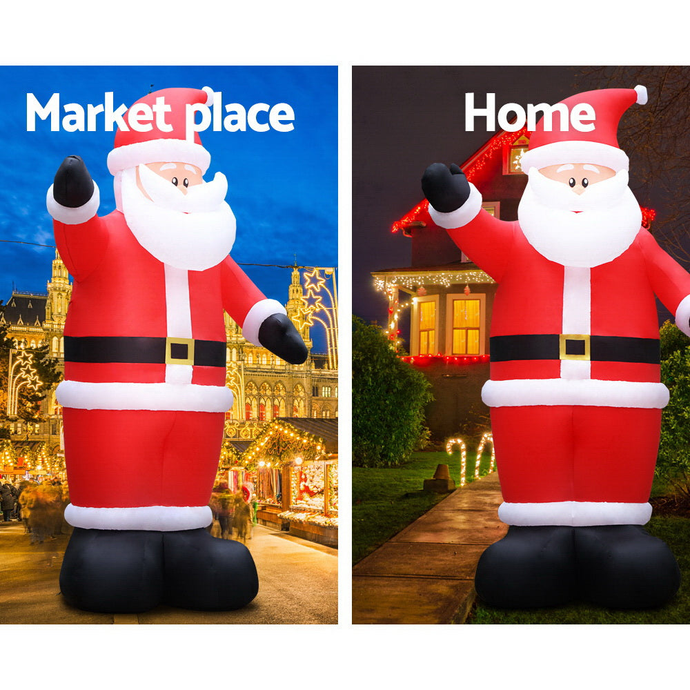 Jingle Jollys 5M Christmas Inflatable Santa Decorations Outdoor Air-Power Light Tristar Online