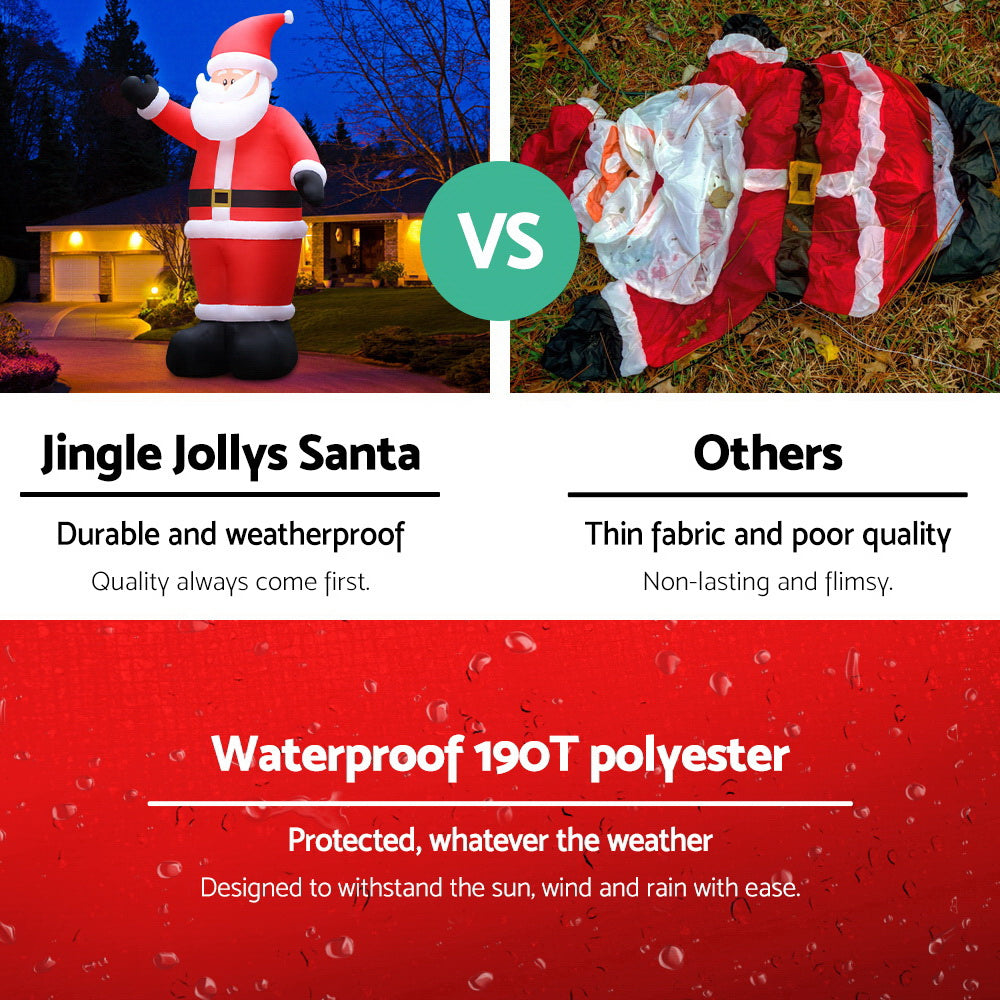 Jingle Jollys 5M Christmas Inflatable Santa Decorations Outdoor Air-Power Light Tristar Online