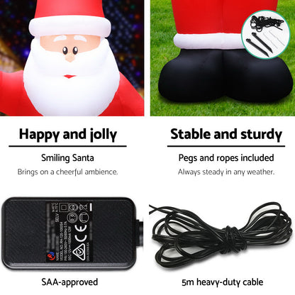 Jingle Jollys 5M Christmas Inflatable Santa Decorations Outdoor Air-Power Light Tristar Online