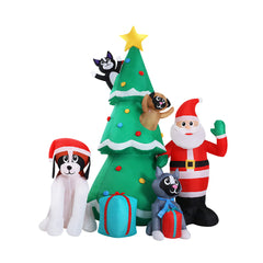 Jingle Jollys Christmas Inflatable Santa Tree 3M Lights Outdoor Decorations LED Tristar Online
