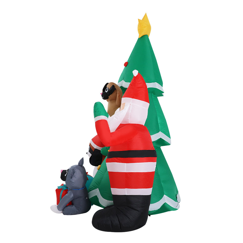 Jingle Jollys Christmas Inflatable Santa Tree 3M Lights Outdoor Decorations LED Tristar Online