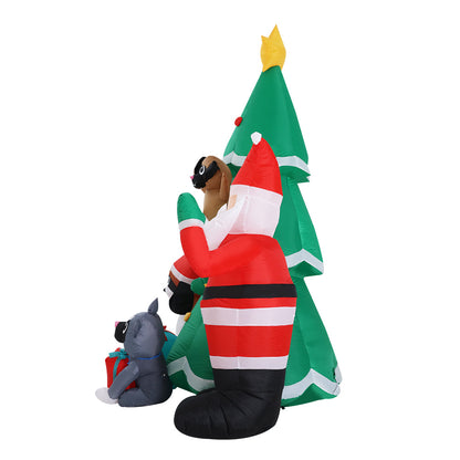 Jingle Jollys Christmas Inflatable Santa Tree 3M Lights Outdoor Decorations LED Tristar Online