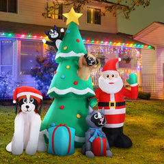 Jingle Jollys Christmas Inflatable Santa Tree 3M Lights Outdoor Decorations LED Tristar Online