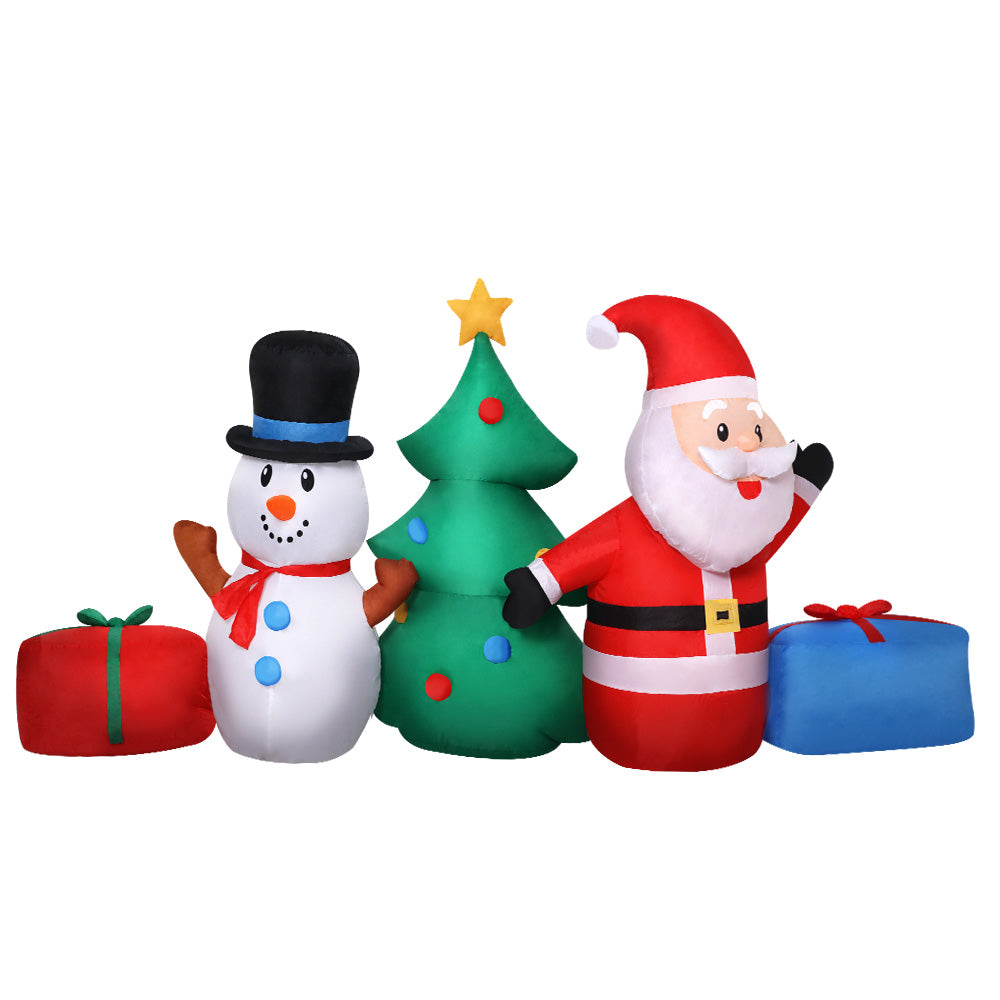 Jingle Jollys Christmas Inflatable Tree Snowman Lights 2.7M Outdoor Decorations Tristar Online