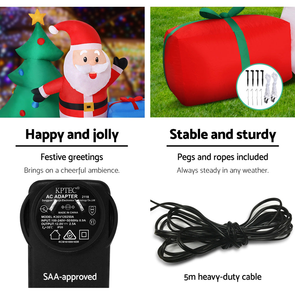 Jingle Jollys Christmas Inflatable Tree Snowman Lights 2.7M Outdoor Decorations Tristar Online