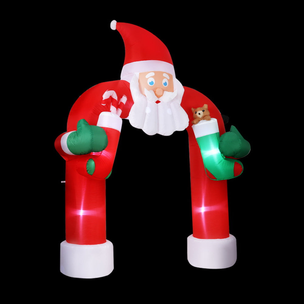 Jingle Jollys Christmas Inflatable Santa Archway 2.3M Outdoor Decorations Lights Tristar Online