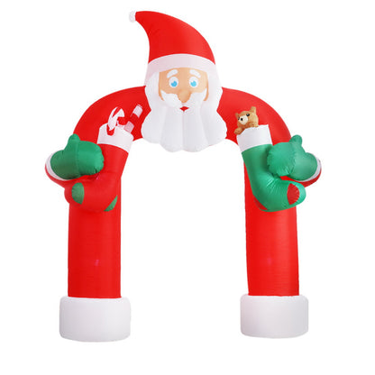 Jingle Jollys Christmas Inflatable Santa Archway 2.3M Outdoor Decorations Lights Tristar Online