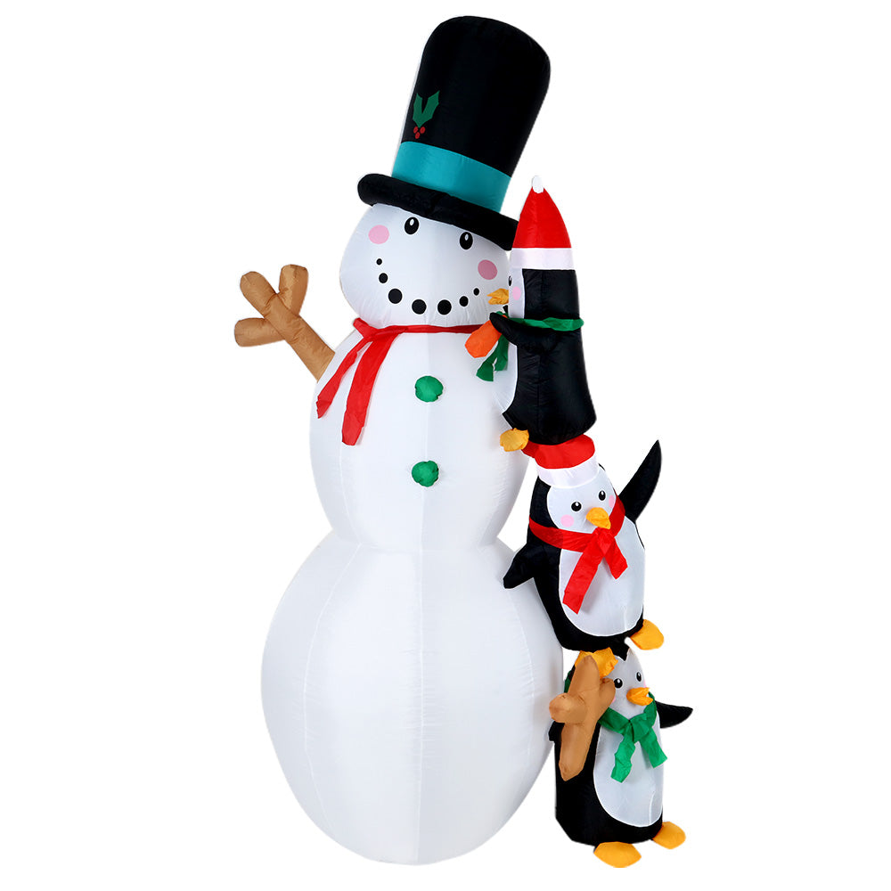 Jingle JollysChristmas Inflatable Snowman 2.4M Xmas Lights Outdoor Decorations Tristar Online