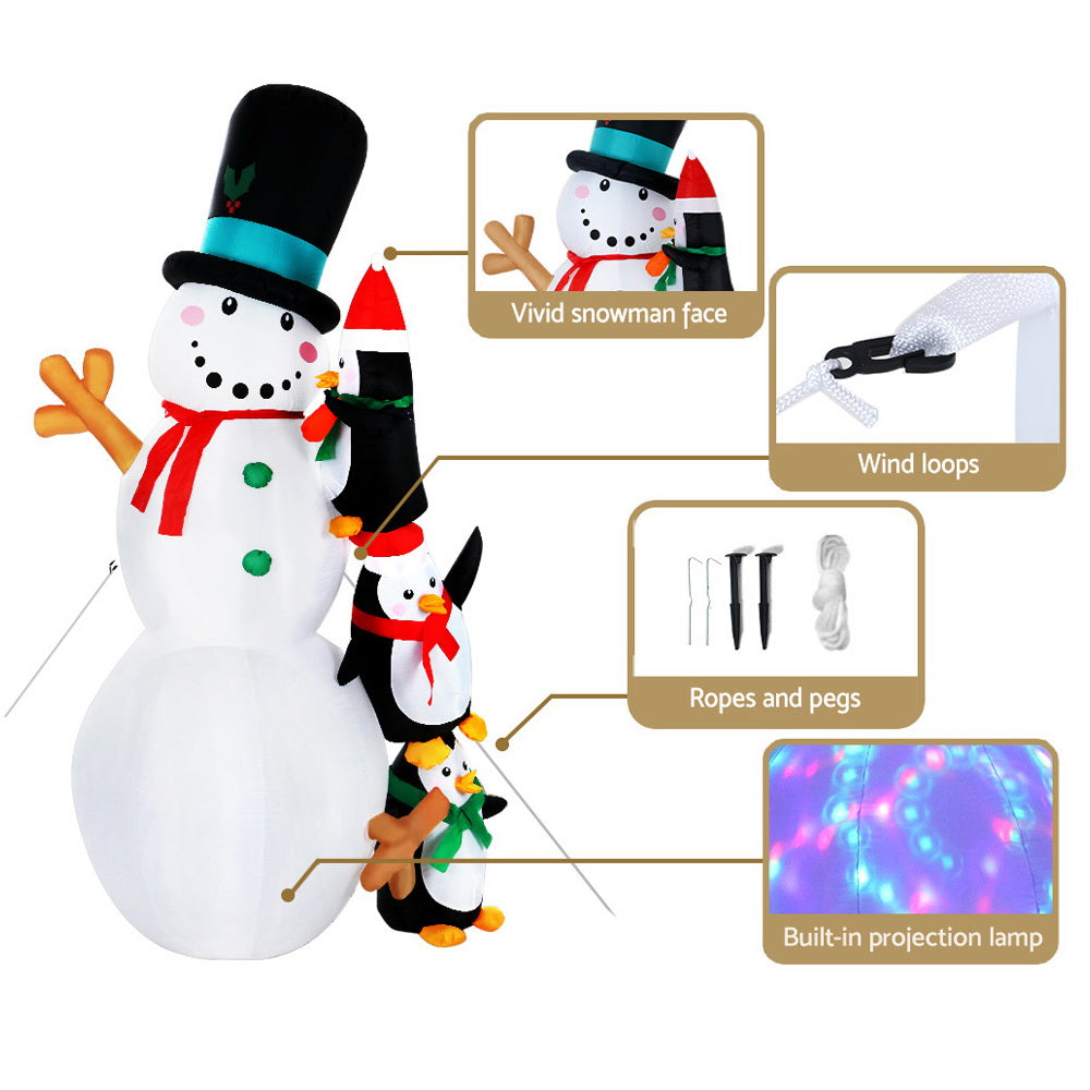Jingle JollysChristmas Inflatable Snowman 2.4M Xmas Lights Outdoor Decorations Tristar Online