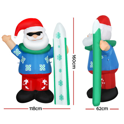 Jingle Jollys Christmas Inflatable Santa 1.6M Outdoor Xmas Decorations Lights Tristar Online