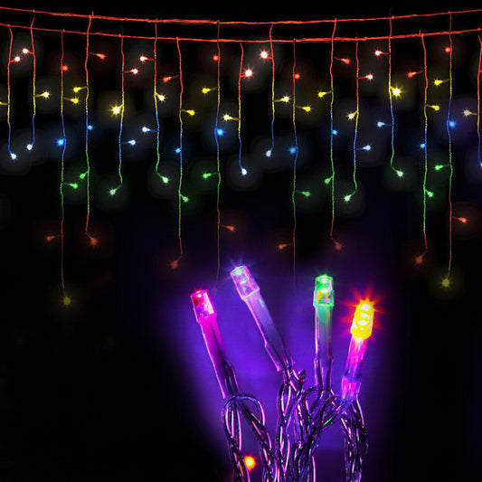 Jingle Jollys 800 LED Christmas Icicle Lights Mutlicolour Tristar Online