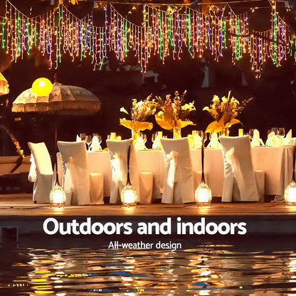 Jingle Jollys 800 LED Christmas Icicle Lights Mutlicolour Tristar Online
