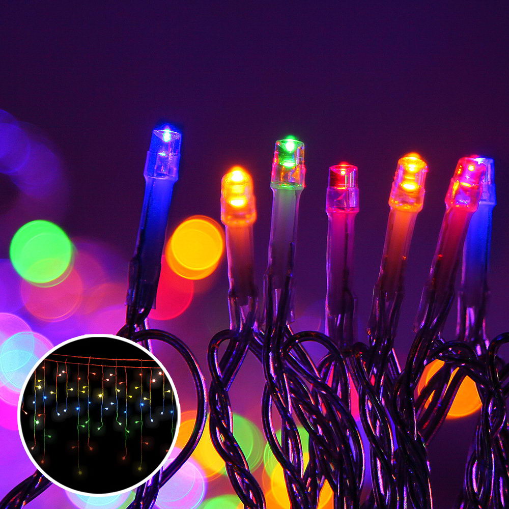 Jingle Jollys 800 LED Christmas Icicle Lights Mutlicolour Tristar Online