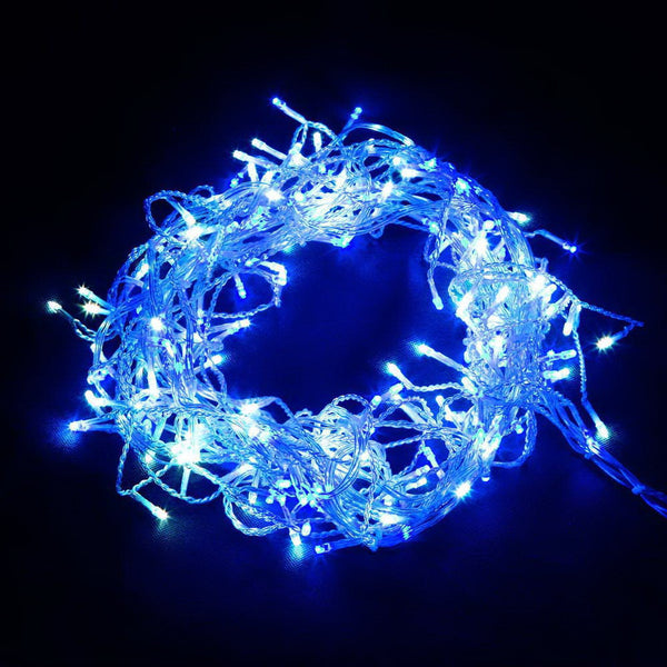Jingle Jollys 800 LED Christmas Icicle Lights White and Blue Tristar Online