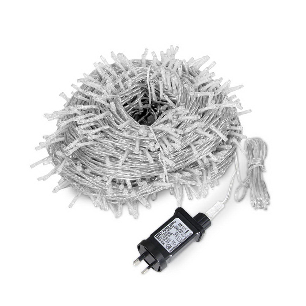 Jingle Jollys 800 LED Christmas Icicle Lights White and Blue Tristar Online