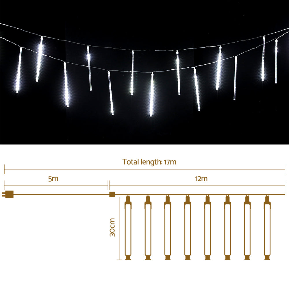 Jingle Jollys 12m Christmas Shower Lights 960 LED Icicle Falling Rain Meteor Tristar Online