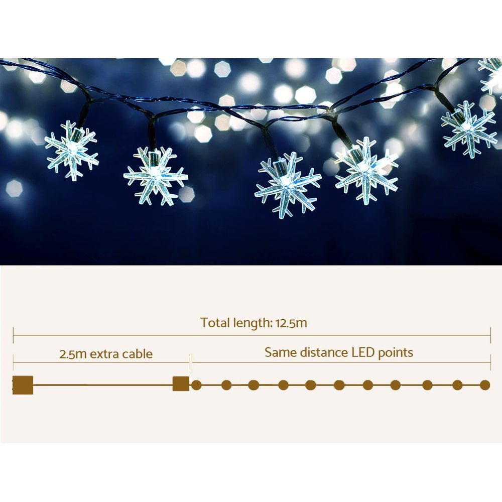 Jingle Jollys 10M Christmas String Lights 100 LED Fairy Decor Cold White Snow Tristar Online