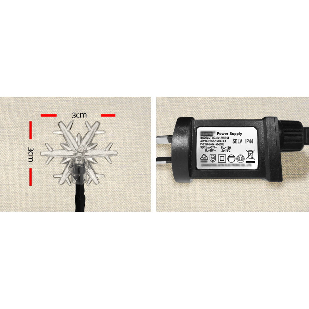 Jingle Jollys 10M Christmas String Lights 100 LED Fairy Decor Cold White Snow Tristar Online