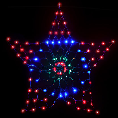 Jingle Jollys Christmas Lights Motif LED Star Net Waterproof Outdoor Colourful Tristar Online