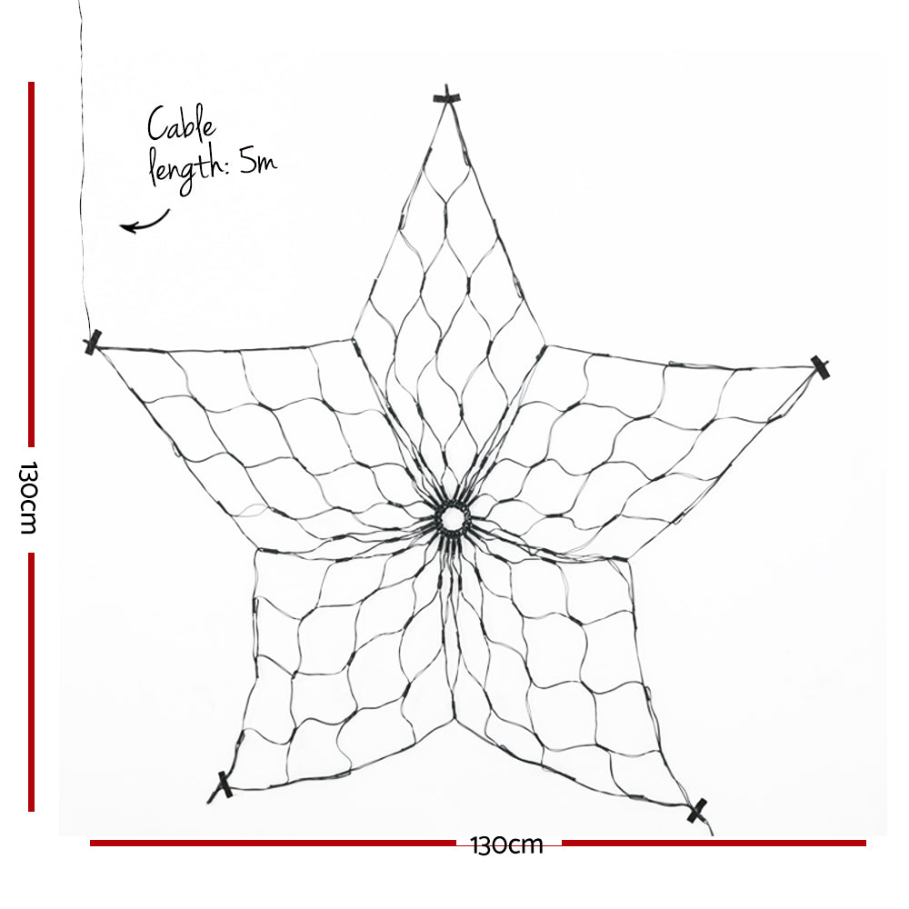 Jingle Jollys Christmas Lights Motif LED Star Net Waterproof Outdoor Colourful Tristar Online