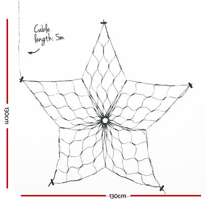 Jingle Jollys Christmas Lights Motif LED Star Net Waterproof Outdoor Colourful Tristar Online