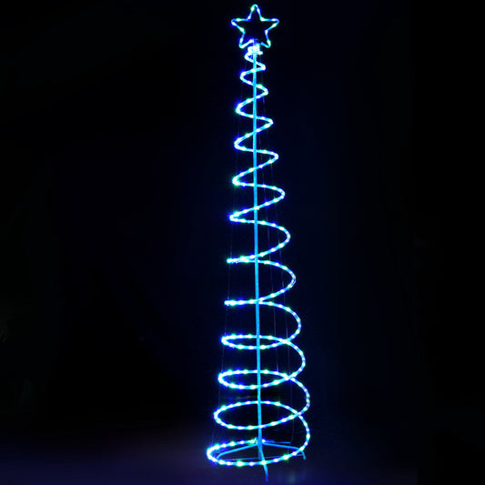Jingle Jollys 2.4M LED Christmas Tree Solar Motif Lights 8 Modes Multi-Colour Tristar Online
