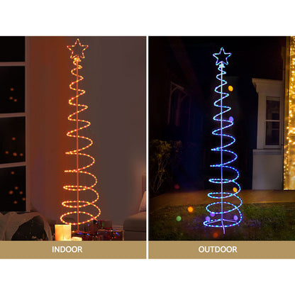 Jingle Jollys 2.4M LED Christmas Tree Solar Motif Lights 8 Modes Multi-Colour Tristar Online