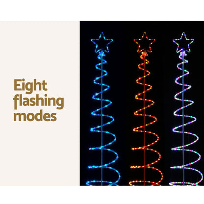 Jingle Jollys 2.4M LED Christmas Tree Solar Motif Lights 8 Modes Multi-Colour Tristar Online