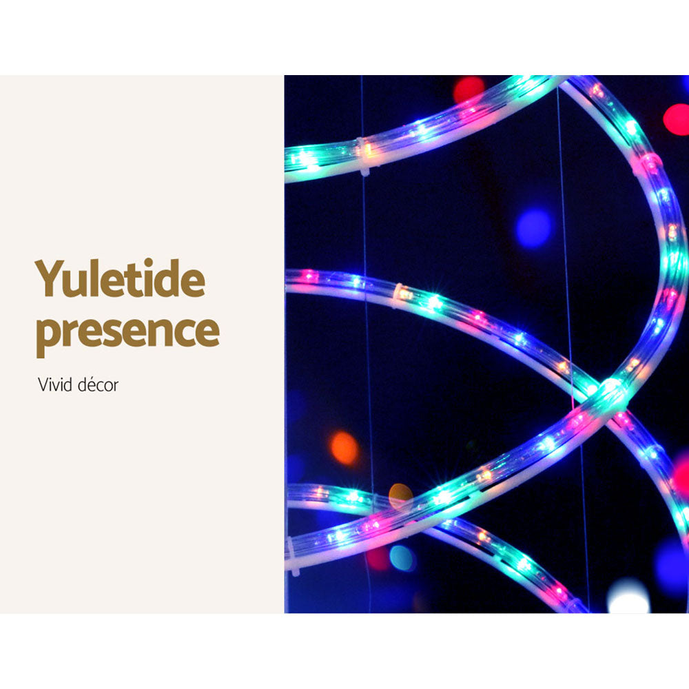 Jingle Jollys 2.4M LED Christmas Tree Solar Motif Lights 8 Modes Multi-Colour Tristar Online