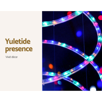 Jingle Jollys 2.4M LED Christmas Tree Solar Motif Lights 8 Modes Multi-Colour Tristar Online