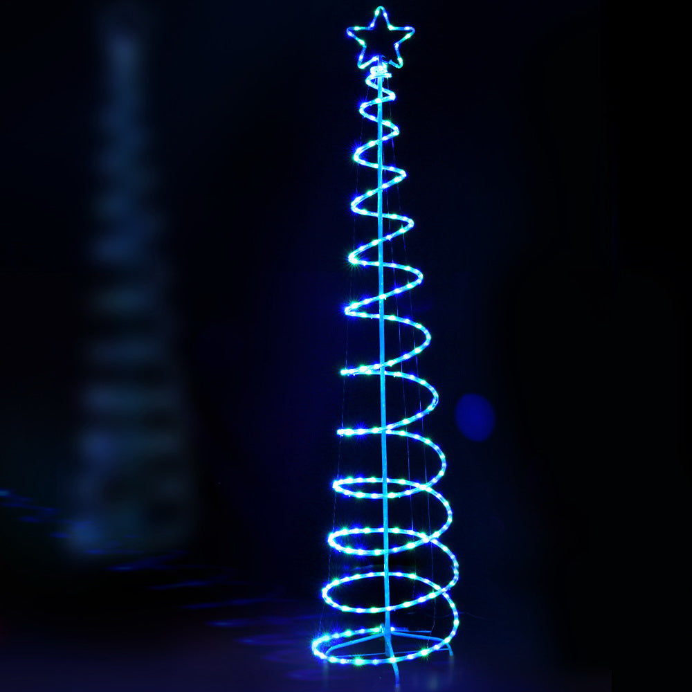 Jingle Jollys 2.4M LED Christmas Tree Solar Motif Lights 8 Modes Multi-Colour Tristar Online