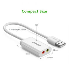 UGREEN USB 2.0 External 3.5mm Sound Card Adapter (30143) Tristar Online